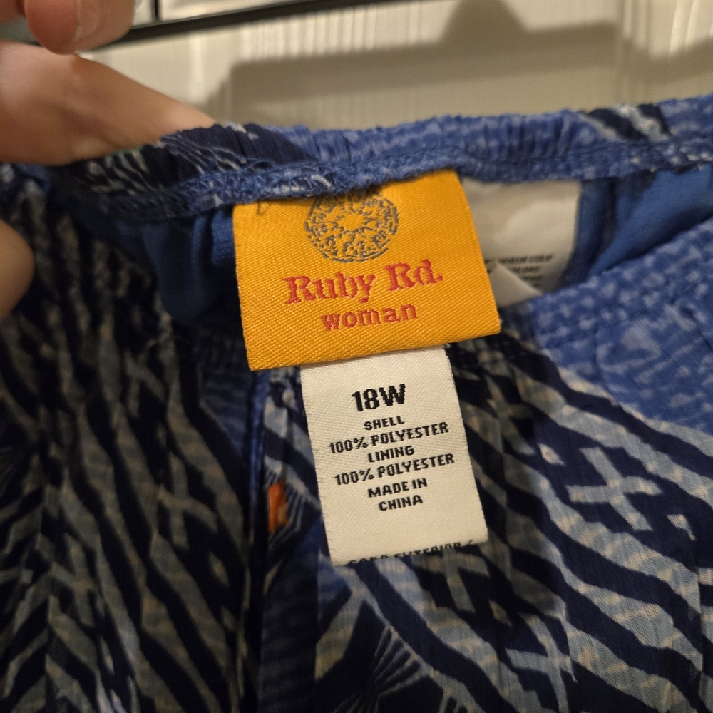 Ruby Rd. Blue and Orange Patterned Maxi Skirt - image 5